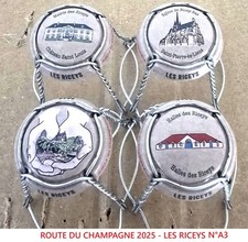 SERIE DE 4 CAPSULES DE CHAMPAGNE - ROUTE DU CHAMPAGNE 2025 N°A3 au A3.c