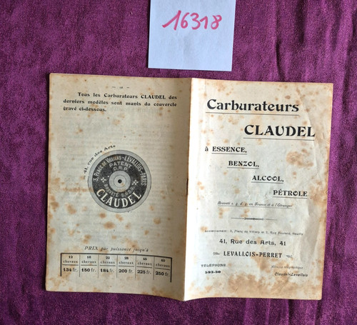 16318 carburateur claudel - n°16318, /