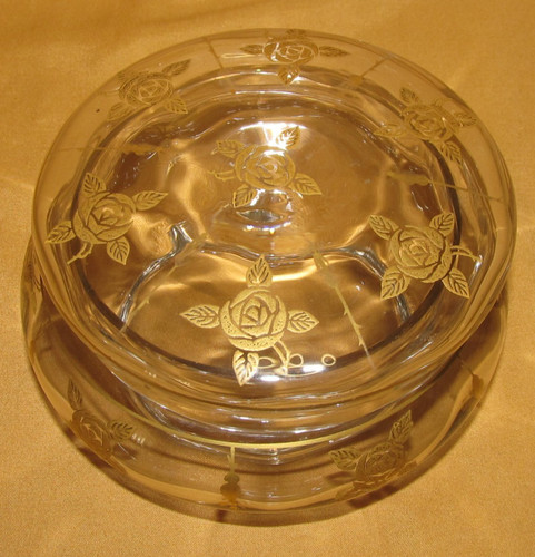 Boite ancienne verre - décor, de