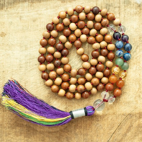 Bois santal chakras mala - santal,