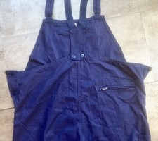 Bleu de travail, Salopette cotte à bretelles coton bleu foncé - T 54
