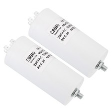 Condensateur De Démarrage Cbb60 De 45Uf 2Pcs 450V 4 Broches 50/60Hz M8 Nettoyage
