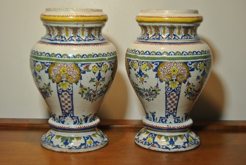 Paire vase ancien - , faience