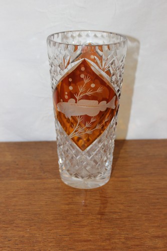 Vase cristal overlay - , ambré
