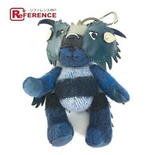 BURBERRY AUTHENTIC Thomas Bear Teddy Bear Bag Charm Keychain Navy Ladies used