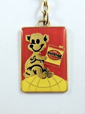 PORTE-CLÉS - HUILES POLAROIL - Métal ÉPOXY Ourson Vintage Garage 1960s
