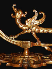 SUPERBE PAIRE APPLIQUE DÉCOR DRAGON MYTHOLOGIQUE BRONZE MASSIF DEBUT XXe