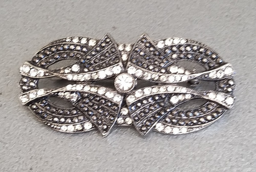 Broche vintage metal argente - vintage,