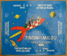 TINTIN ET MILOU VERS LA LUNE Couverture de la boite Jeux Noël A Plat 1969 Hergé
