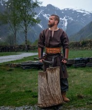 Viking Tunique en Laine Braun " Olvisson " Moyen Âge Tunique Costume