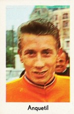 CYCLISME carte cycliste  JACQUES ANQUETIL  équipe BIC 1967 Format 9 sur 6 cm