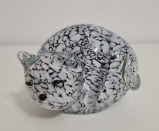 Figurine/Presse-papier en forme de chat couché en boule, en verre Murano, Italie