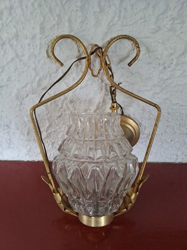 Plafonnier laiton verre - plafonnier,