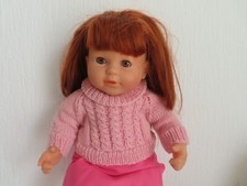 vetement pour poupée corolle 36 cm 1  pull-over a torsades rose  NEUF fait main