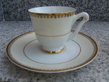 TASSE à CAFE Porcelaine LIMOGES Belle BORD PASTEL+OR