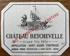 Étiquette Château Beychevelle 1974 - 73 cl