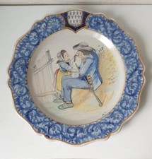 assiette pouplard beatrix imitant porquier beau quimper barbotine majolique 3