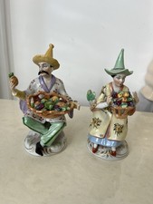 Paire de figurines chinoises asiatiques en porcelaine de Sitzendorf  Allemagne 