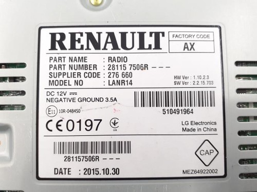Autoradio origine renault - d'origine,