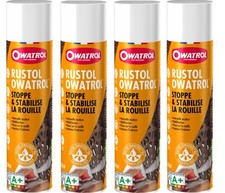 Lot 4 antirouille RUSTOL OWATROL aérosol 300 ml incolore pénétrant stoppe la rou