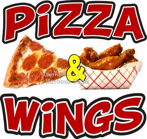 Pizza wings decal food truck - wings,