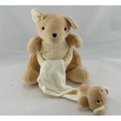Doudou kangourou beige - , écru