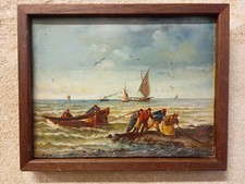 Ancienne peinture marine - ancienne, huile