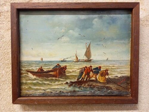 Ancienne peinture marine huile - marine,