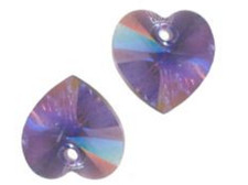 6 COEURS SWAROVSKI® ELEMENTS 6228 10.3 X 10 TANZANITE AB   X 6