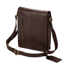 SAC MESSAGER HOMME CUIR MARRON
