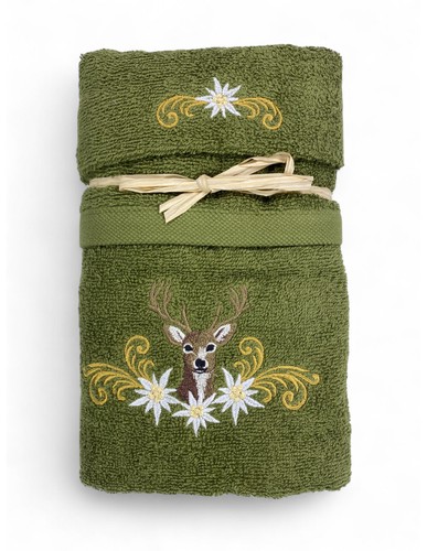 Serviette tyrolienne cerf - serviette,