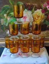 11 ANCIENS VERRES CAVALIERS PORTO DIGESTIF LUMINARC COULEUR AMBRE