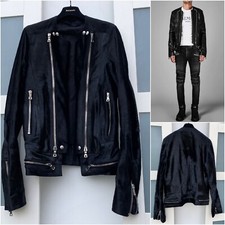 Rare & Gorgeous Balmain AW20 Slim Fit Calf Hair Leather Biker Jacket Prototype