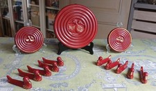 10 Porte-Couteaux et plats céramique Vallauris décor canard années 60