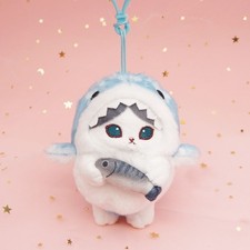 Mofusand Shark Meow Mascot 6" Plush Stuffed Animal Keychain Bag Clip-On