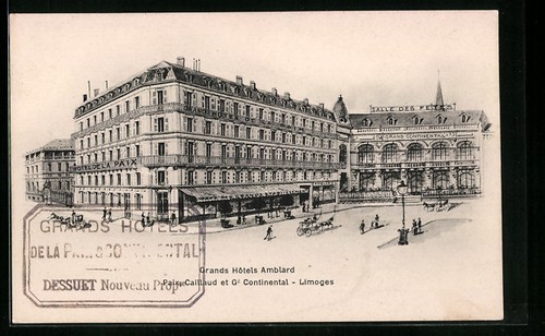 Cpa limoges grands hotels - grands,