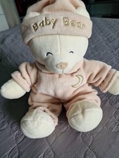 DOUDOU PELUCHE GIPSY OURS BABY BEAR ECRU / BEIGE LUNE BRODE 30 cm D373