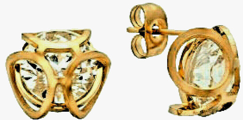 Zircone clou boucles rose - zircone,