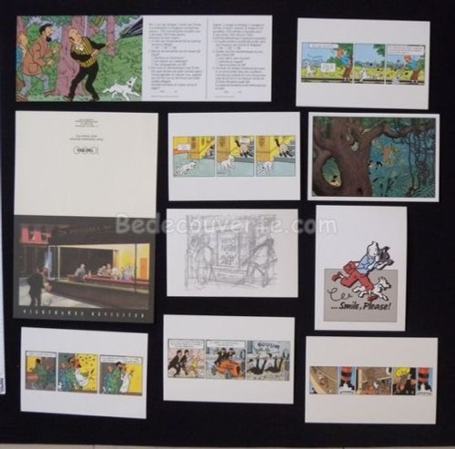 Lot cartes postales herge - cartes,