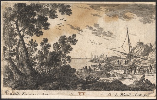 1690 gravure eau forte - gravure, paysage