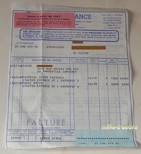 FACTURE de MANUFRANCE Saint-Etienne pour FAUTEUIL OSIER + TABLE ROTIN 1970