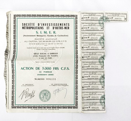 Titre ancien action - action, coloniale