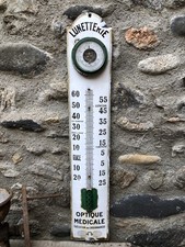 Ancien Thermomètre Lunetterie Optique Médicale émaillée -no bidon lunette