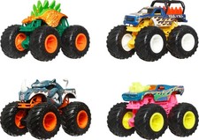 Pack de 4 Monster Trucks Assortiment de véhicules à l’échelle 1/64, roues géa...