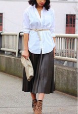 Zara Femmes Simili Cuir Jupe