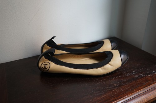 Chanel ballerine cuir - en, beige
