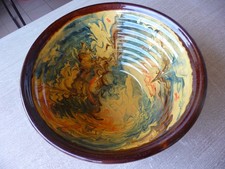 tian provençal gresale en terre cuite vernissee  jaspé diametre : 30 cm