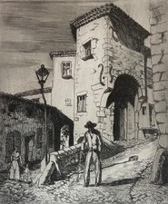 Provence village gravure en