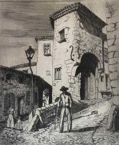 Provence village gravure - , en