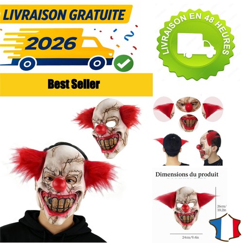 Masque clown tueur - masque, halloween